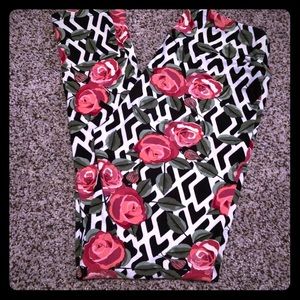 Black and White Floral Leggings